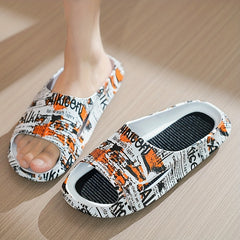 Men's Camo Platform Slides Non Slip Slippers for Indoor Outdoor Shower