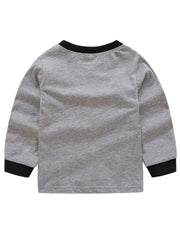 Boys Excavator Print Pajamas Set - Long Sleeve Top & Pants