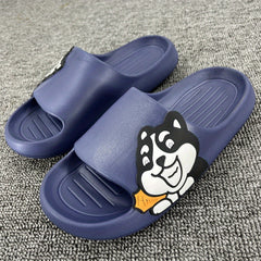 Men's Cartoon Open Toe Slides Soft Sole Platform Slippers