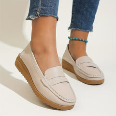 Women's Flat Loafers Faux Leather Slip On Shoes