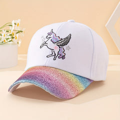 Kids Rainbow Unicorn Baseball Cap Visor