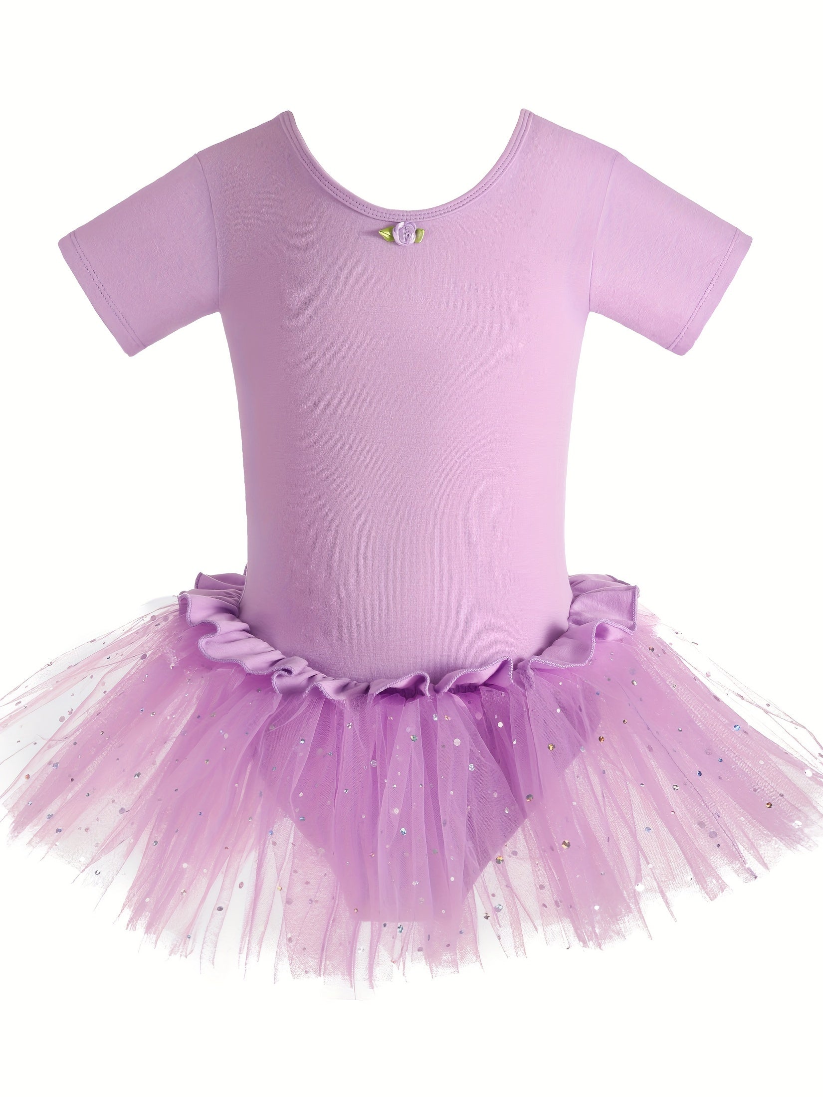 Girls Cotton Sequin Tutu Leotard Ballet Dance Suit