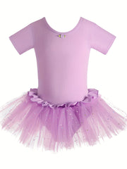 Girls Cotton Sequin Tutu Leotard Ballet Dance Suit