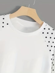 Polka Dot Pullover Sweatshirt for Women