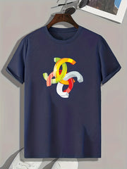 Symbol Pattern Print Men's Sports T-shirt Graphic Tee Men's Summer Outdoor