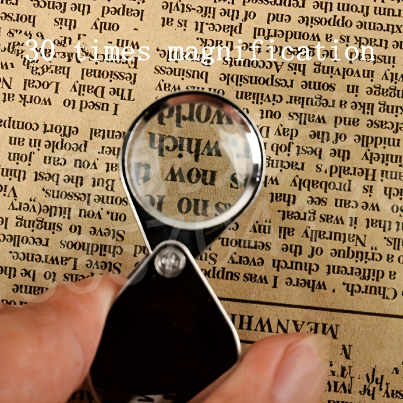 30x Magnifying Glass Full Metal Jewelry Mirror 30x21mm