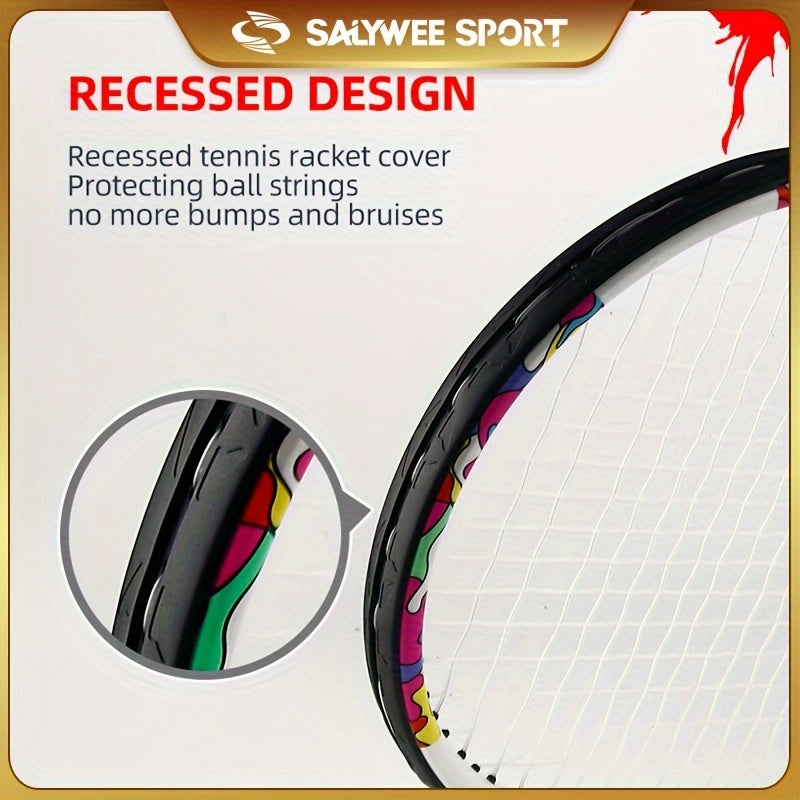 Durable Tennis Racket with Bag & Ball, Ultralight Racquet for Training
