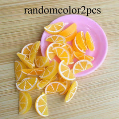 2pcs Mini Orange Slices DIY Cream Glue Material Pack