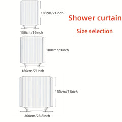 Wooden Door Shower Curtain Waterproof Rust Resistant Grommets Hooks