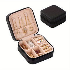 Portable Jewelry Box PU Leather Ring and Earring Storage Container