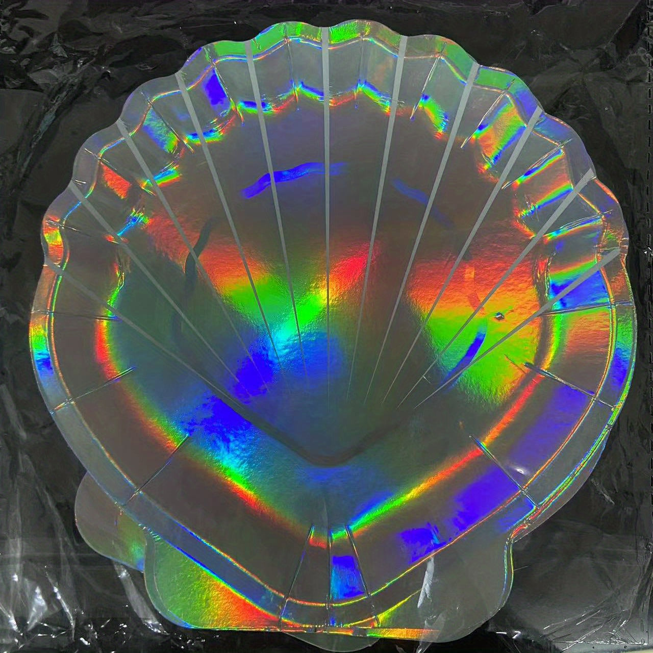 10pcs Mermaid Shell Paper Plate Disposable Silver Stamping Paper Plate