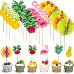 40pcs Tropical Themed Bamboo Cocktail Picks for Party