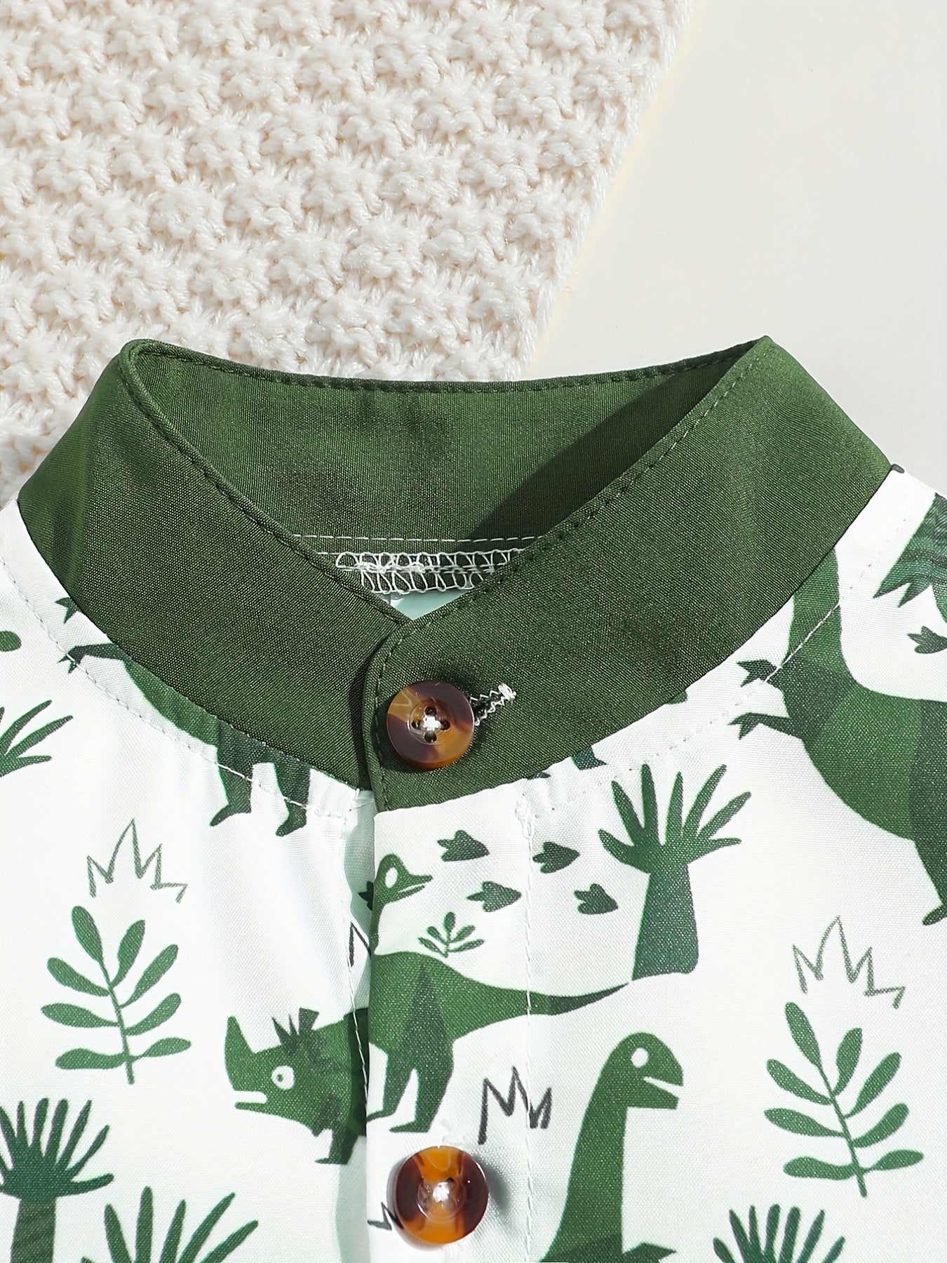 Boys Dino Outfit Short Sleeve Shirt & Shorts Set