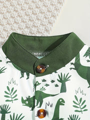 Boys Dino Outfit Short Sleeve Shirt & Shorts Set