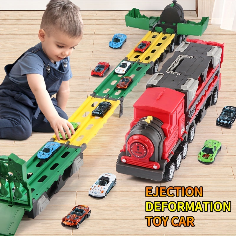 Random Ejection Deformation Large Truck Toy Car Combination