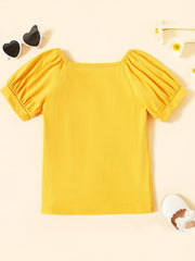 Toddler Girls Cotton Short Sleeve Tee Top