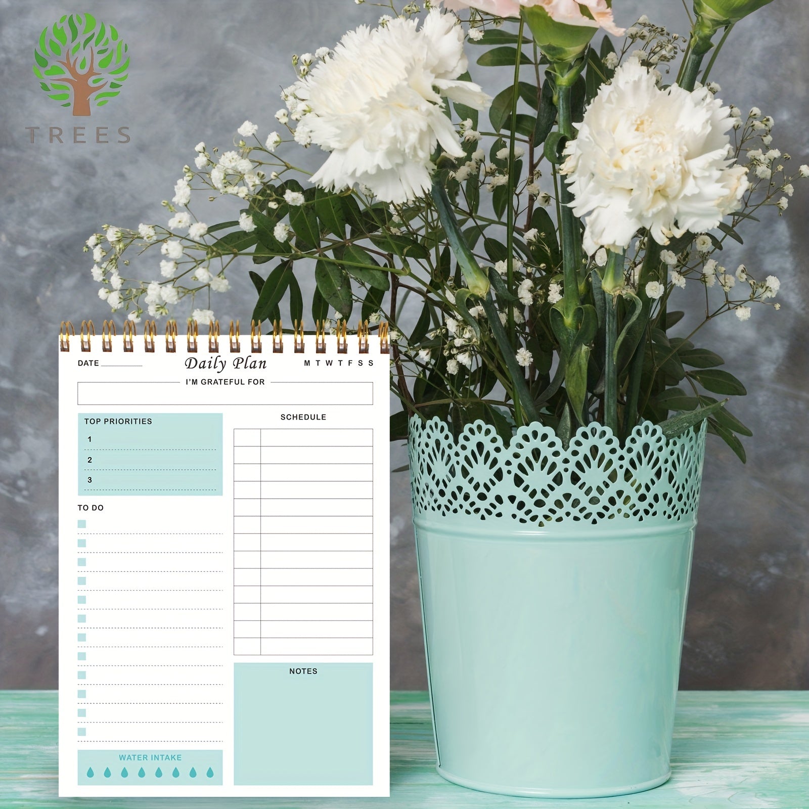 Undated Daily Planner Notepad Spiral Bound To Do List 52 Sheets