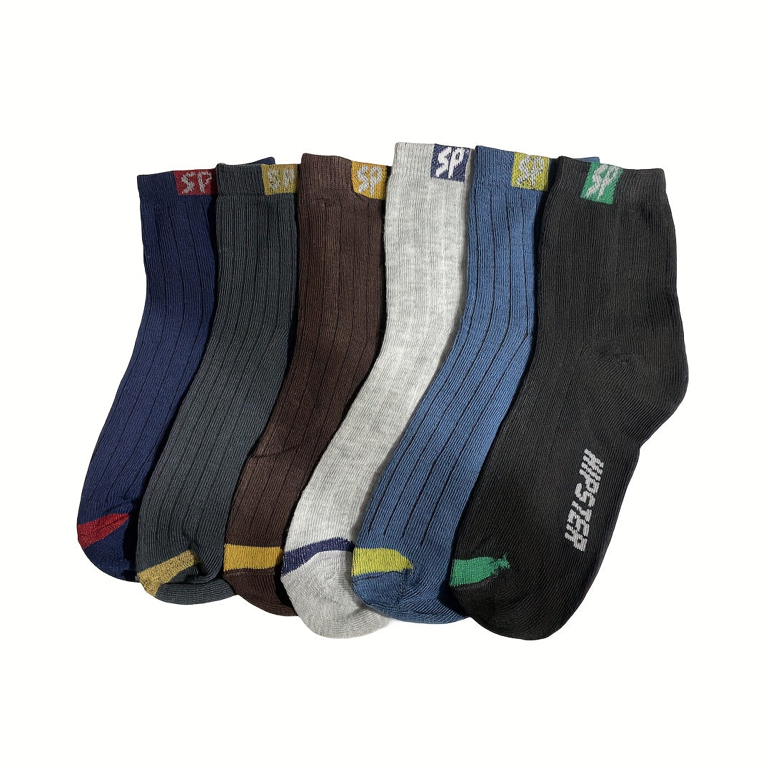 5 Pairs Teen's Knit Socks Soft Crew Outdoor Wear