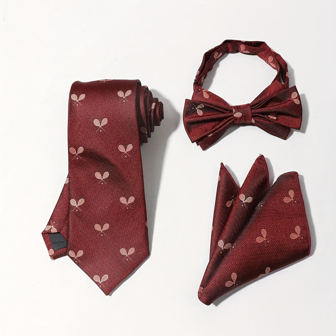 3pc Men's Suit Set Business Banquet Wedding Neck Tie Chest Scarf