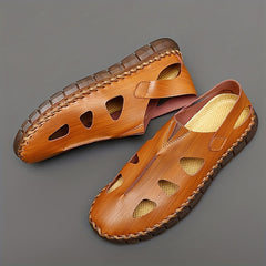 Men's Vintage Cut Out Slip On Sandals Breathable Outdoor Walking Shoes