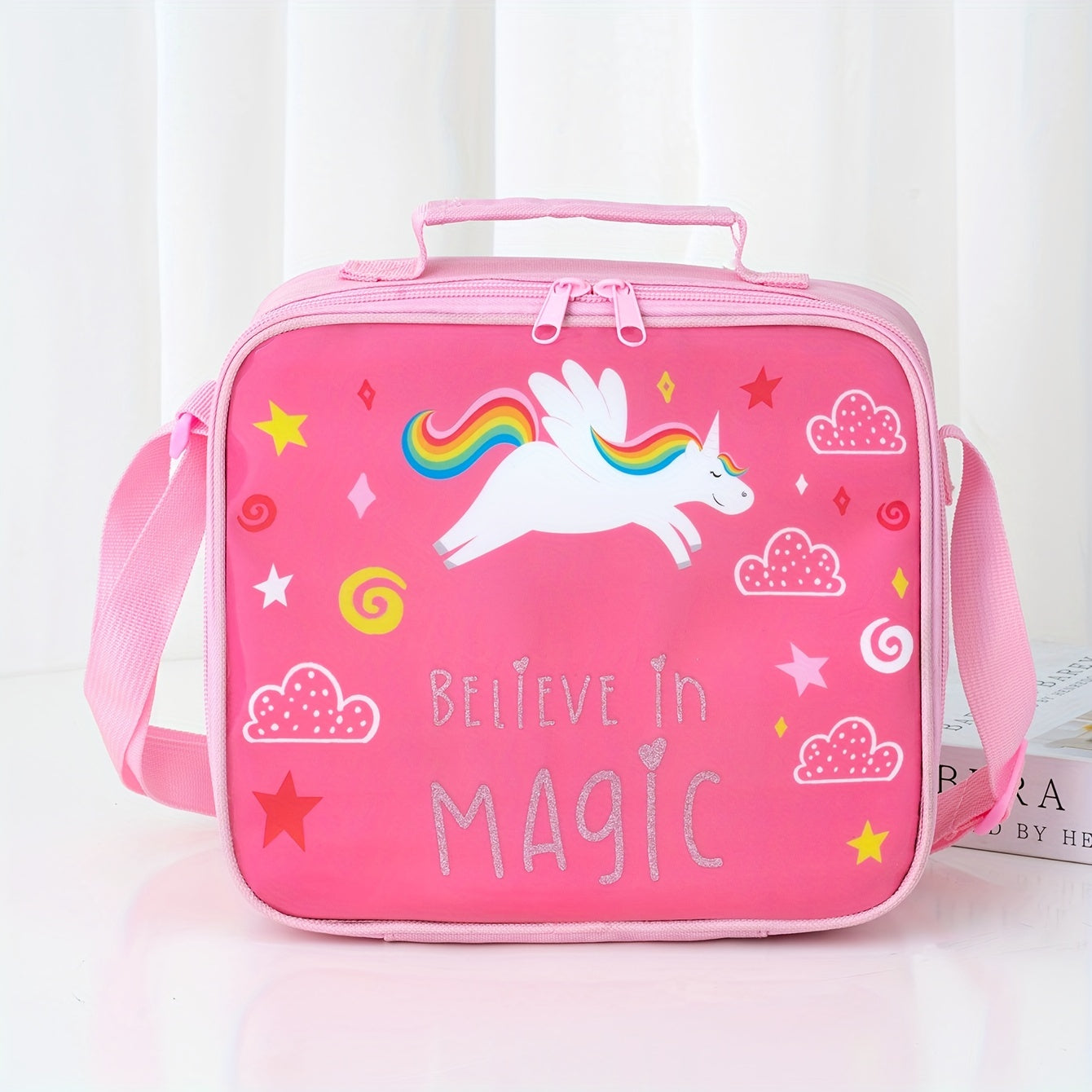 Cartoon Unicorn Insulated Lunch Bag Ice Bag For Camping Picnic