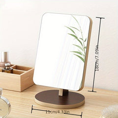 Wooden Vanity Mirror Rotating Makeup Mirror for Daily Makeup & Skincare