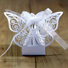 5pcs Wedding Laser Hollow Candy Box Pink Chocolate Packaging Box