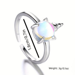 Colorful Stone Unicorn Ring Girls Jewelry Gift