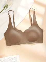 Solid Wireless Push Up Bra - Comfy & Breathable Women's Lingerie