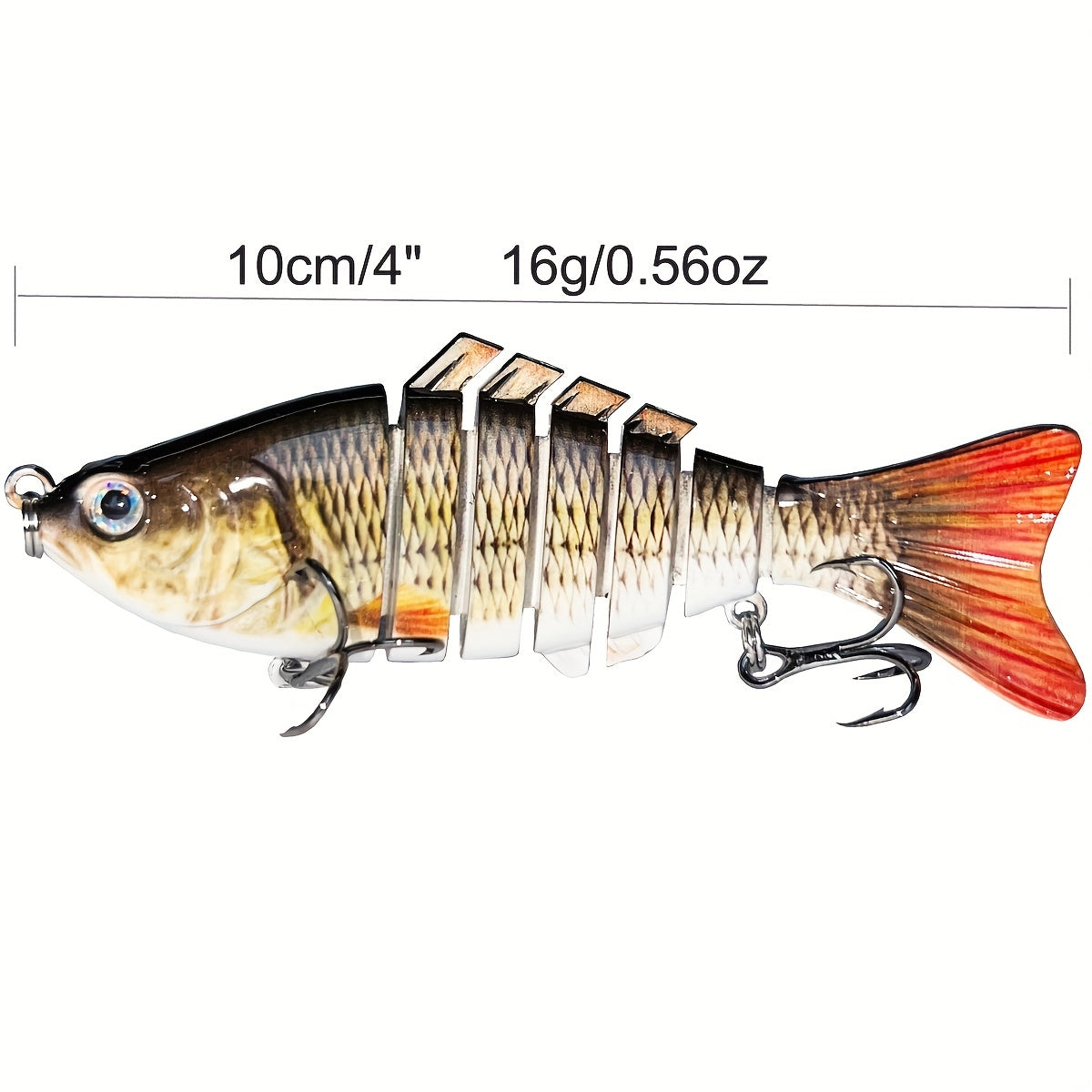 3pcs Fishing Lures 7 Segment Swimbait Crankbait Hard Bait Fishing Hook Tackle