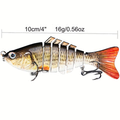 3pcs Fishing Lures 7 Segment Swimbait Crankbait Hard Bait Fishing Hook Tackle