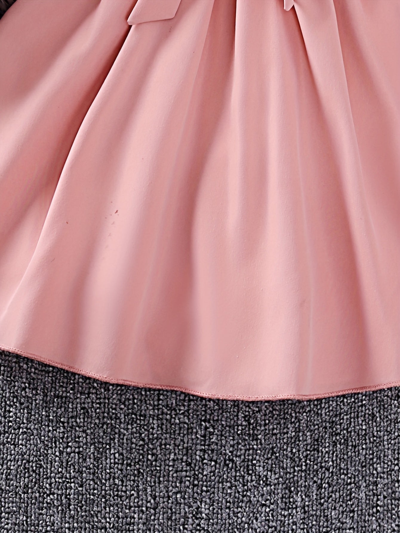 Girls' Flower Embroidery Flutter Trim Long Sleeve Dress