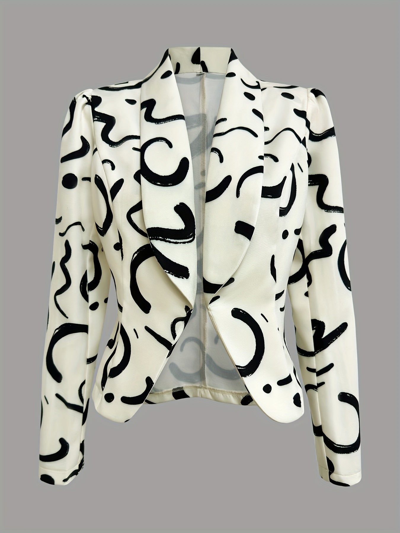 Graphic Print Open Front Blazer for Women