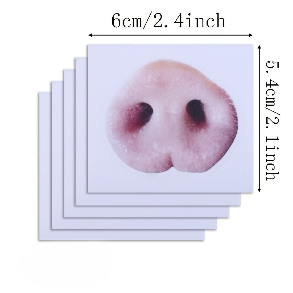 5sheets Pig Nose Expression Reusable Stickers Removable Kitchen Sticker Labels