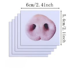 5sheets Pig Nose Expression Reusable Stickers Removable Kitchen Sticker Labels