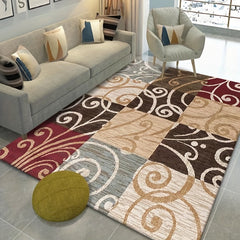 Contemporary Floral Area Rug Non-slip Soft Polyester Carpet