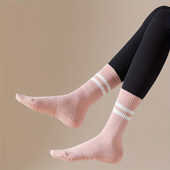 3 Pcs Striped Non-slip Yoga Socks for Pilates Barre Fitness