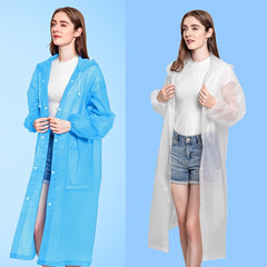 Waterproof Reusable Raincoat with Adjustable Hood for Outdoor Activities