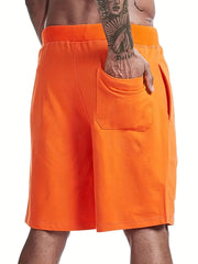 Cotton Drawstring Cargo Shorts Men's Casual Solid Cargo Shorts