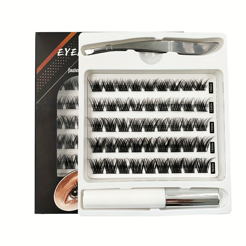 50pcs DIY Cluster Lashes Extension D Curling Long Individual Lashes Faux Mink