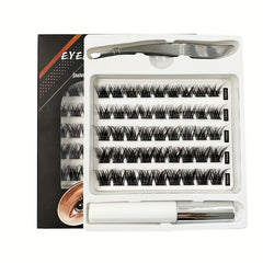 50pcs DIY Cluster Lashes Extension D Curling Long Individual Lashes Faux Mink
