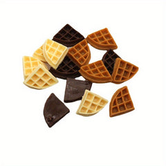 Waffle Cake PVC Lattice Biscuit Food Model DIY Cream 6pcs