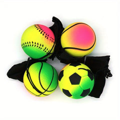 Rubber Wrist Bouncing Balls Hand Throw Toy with Elastic Strings for Kids