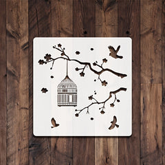DIY Bird Cage Hollow Out Painting Stencils - 8 Styles, 6 Inch