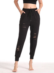 Women's Hollow Loose Yoga Running Trousers Breathable Sports Fitness Pants