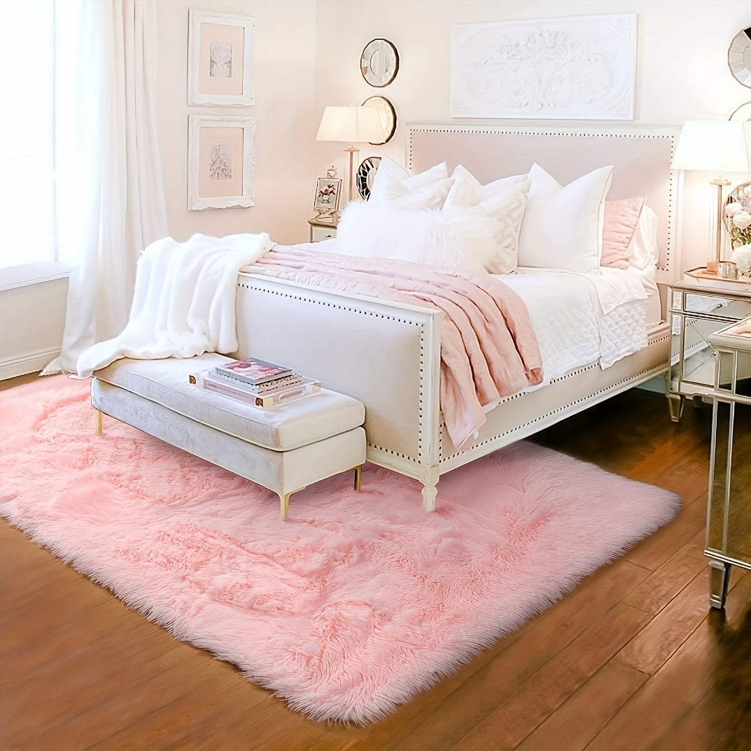 Soft Shag Area Rug for Living Room Bedroom Non Slip Washable Carpet 5'x6 6'