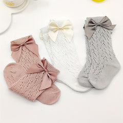 Bow Decor Mesh Socks for Baby Girls