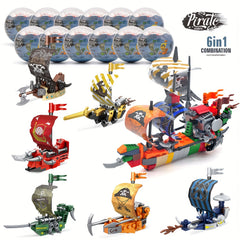 12pcs Pirate Army Building Block Gashapon Toy Children's Gift