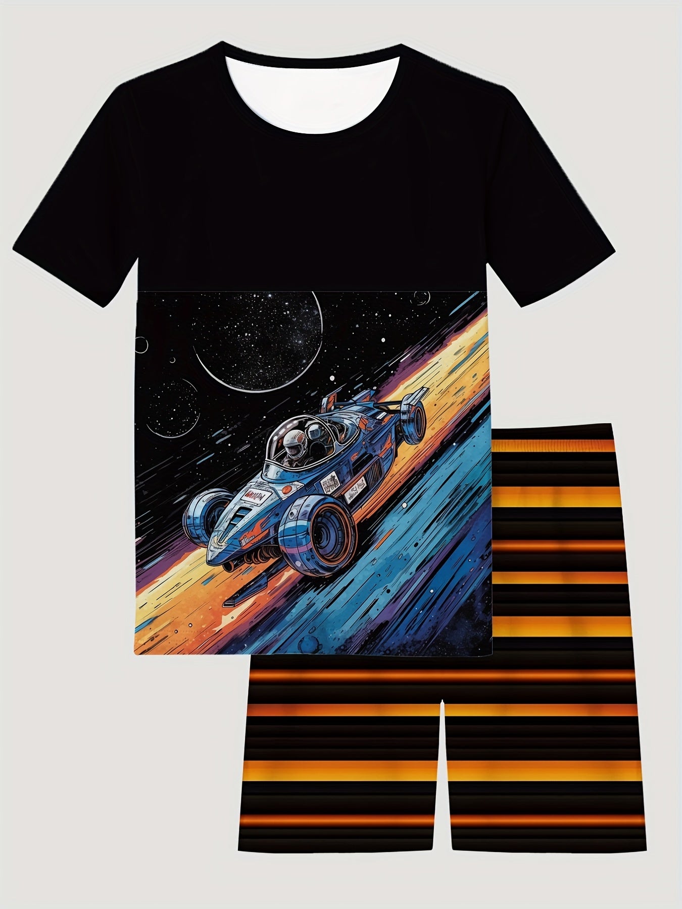Kid's Halloween Style 2pcs Pajamas T shirt & Shorts Set Cartoon Rugby Zombie Pri