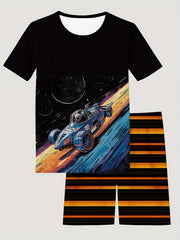 Kid's Halloween Style 2pcs Pajamas T shirt & Shorts Set Cartoon Rugby Zombie Pri